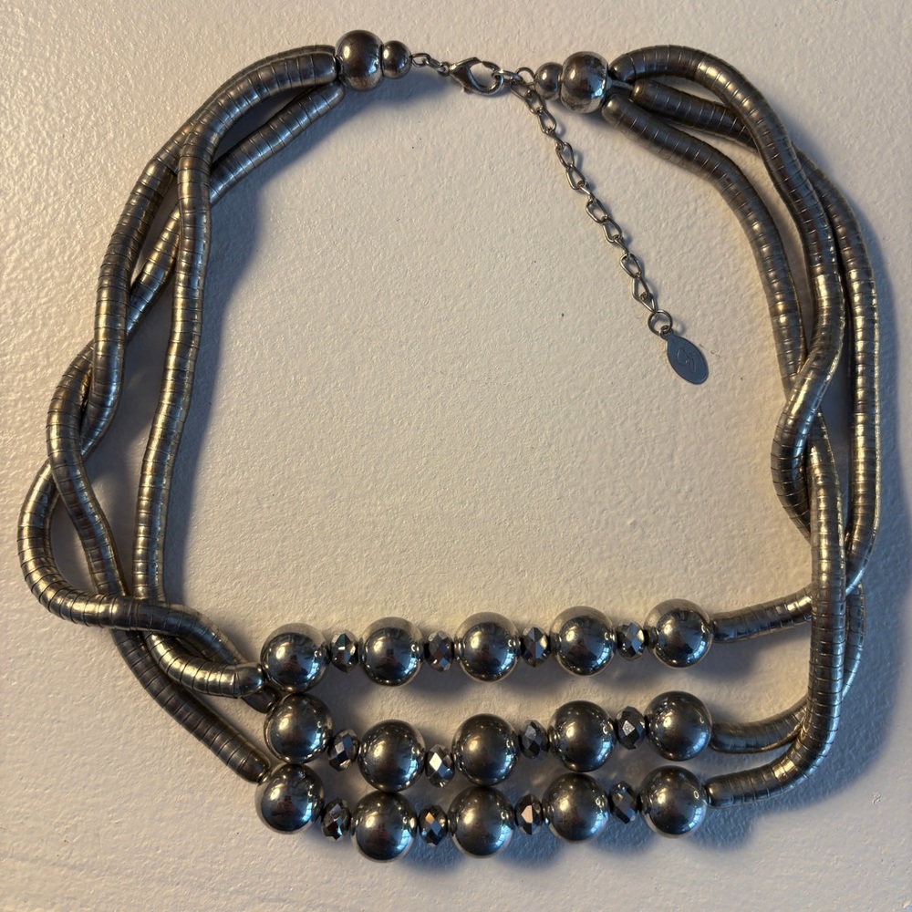 CJ Banks 3-Strand Silver Tone Snake Chain Necklace - 17" Long